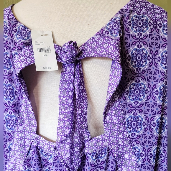 Lane Bryant Purple Patterned Dress NWT Size 26/28 - Picture 6 of 6